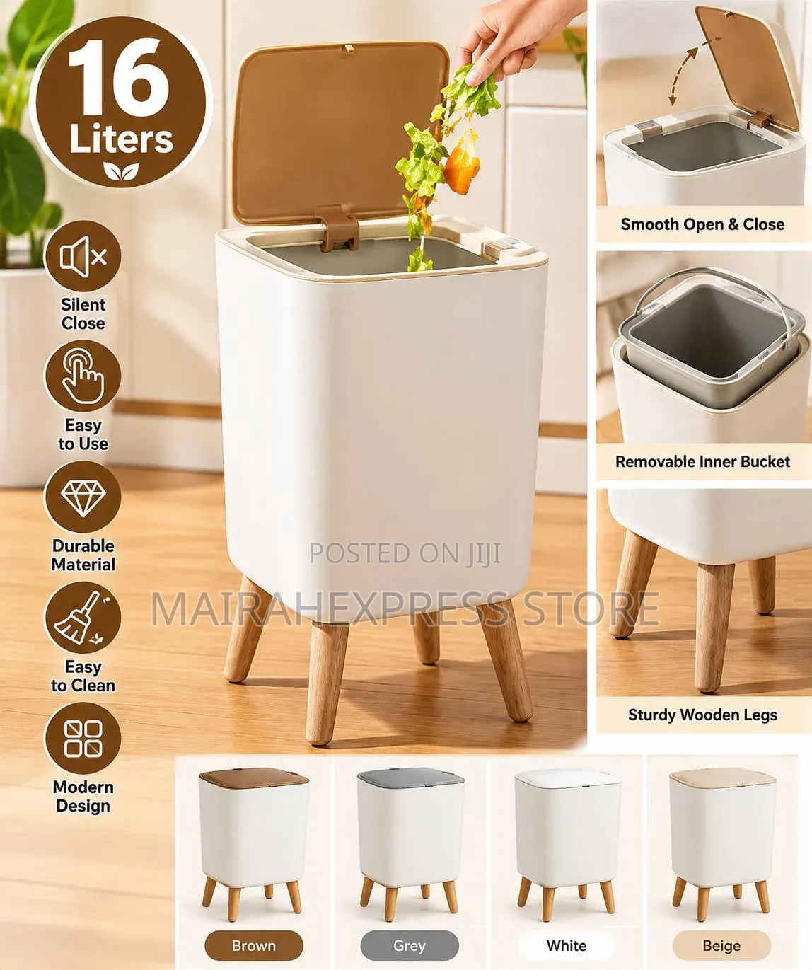 1 Piece High Clamshell Trash Can T361.
