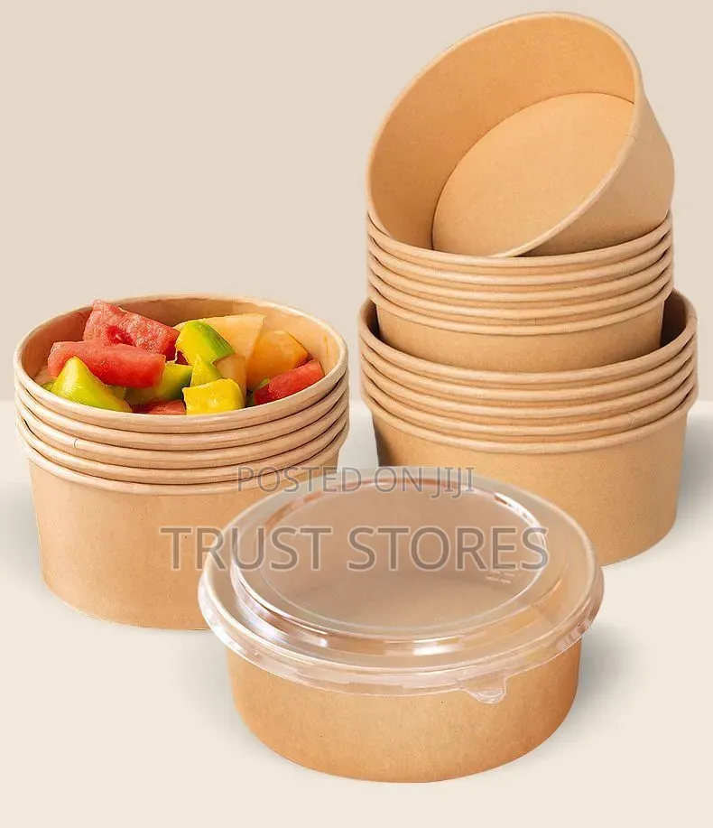 Kraft Paper Bowls With Lids 1000ml