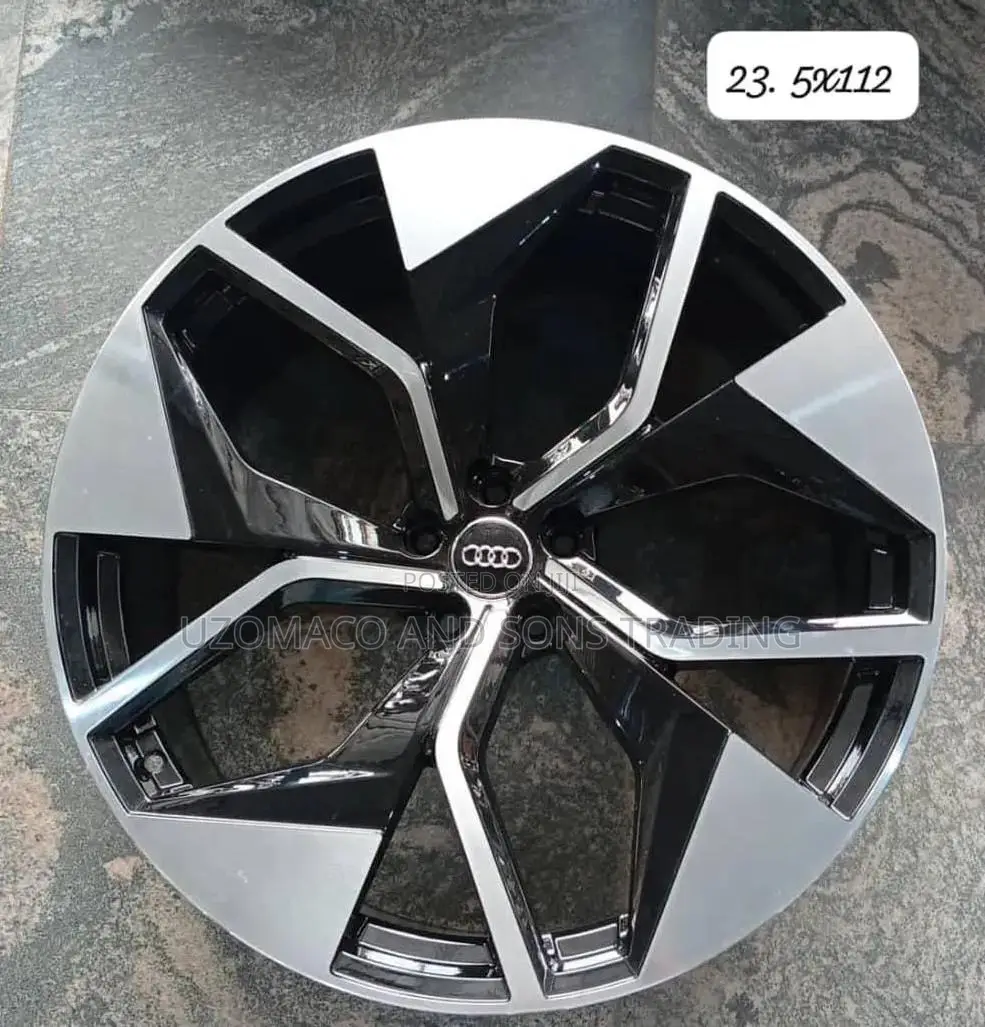 23-Inch Audi RSQ8 5-Spoke Y-Style Gloss Black and Machined-Face Alloy
