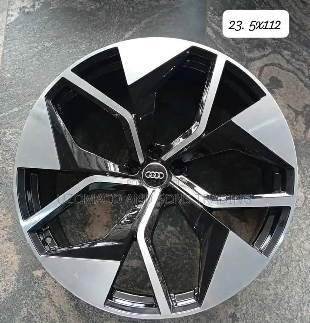 23-Inch Audi RSQ8 5-Spoke Y-Style Gloss Black and Machined-Face Alloy