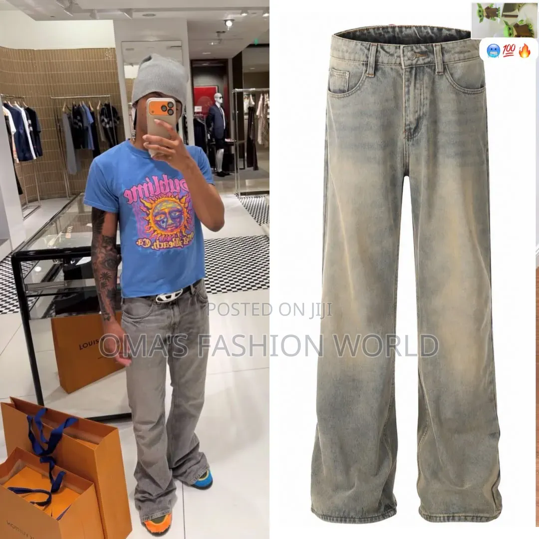 Omo, This One Is Clean!  High-Quality Denim Baggy Jeans