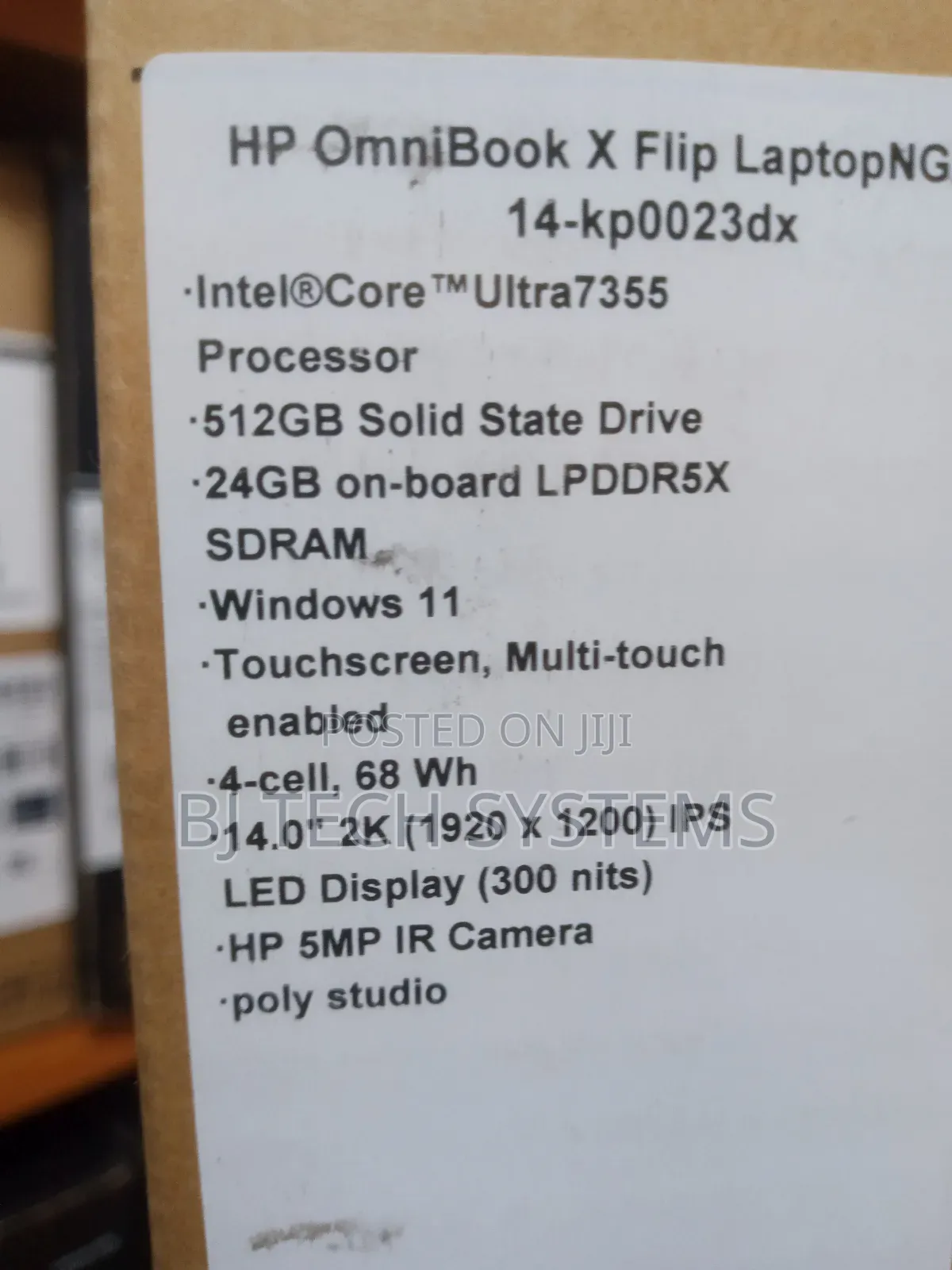 New Laptop HP OmniBook X Flip 14" 24GB Intel Core Ultra 7 SSD 512GB