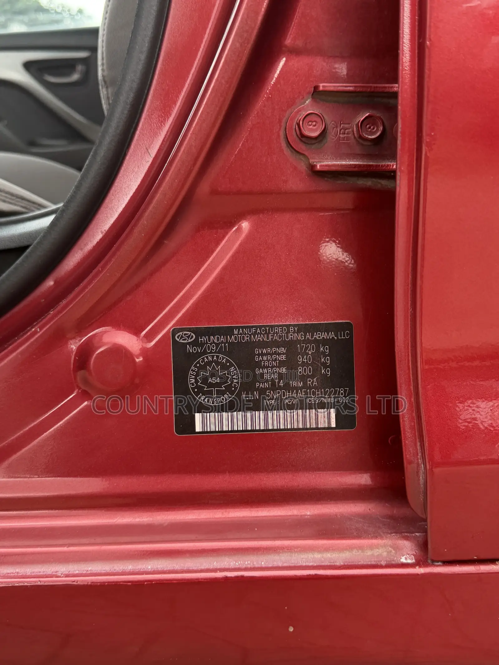 Hyundai Elantra 2012 Red