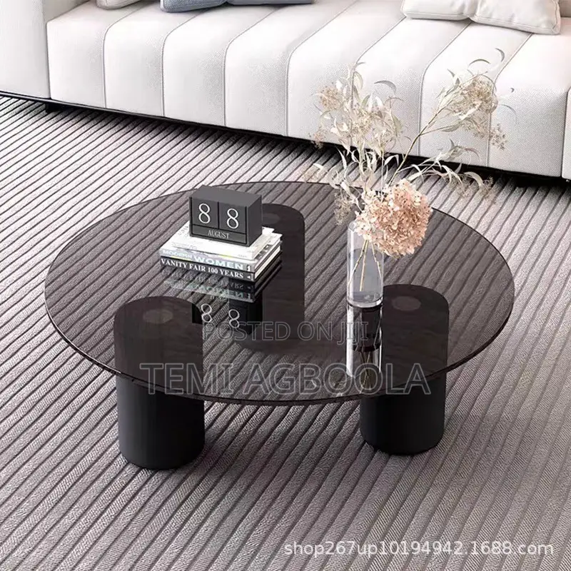 Pillar Glass Twin Table