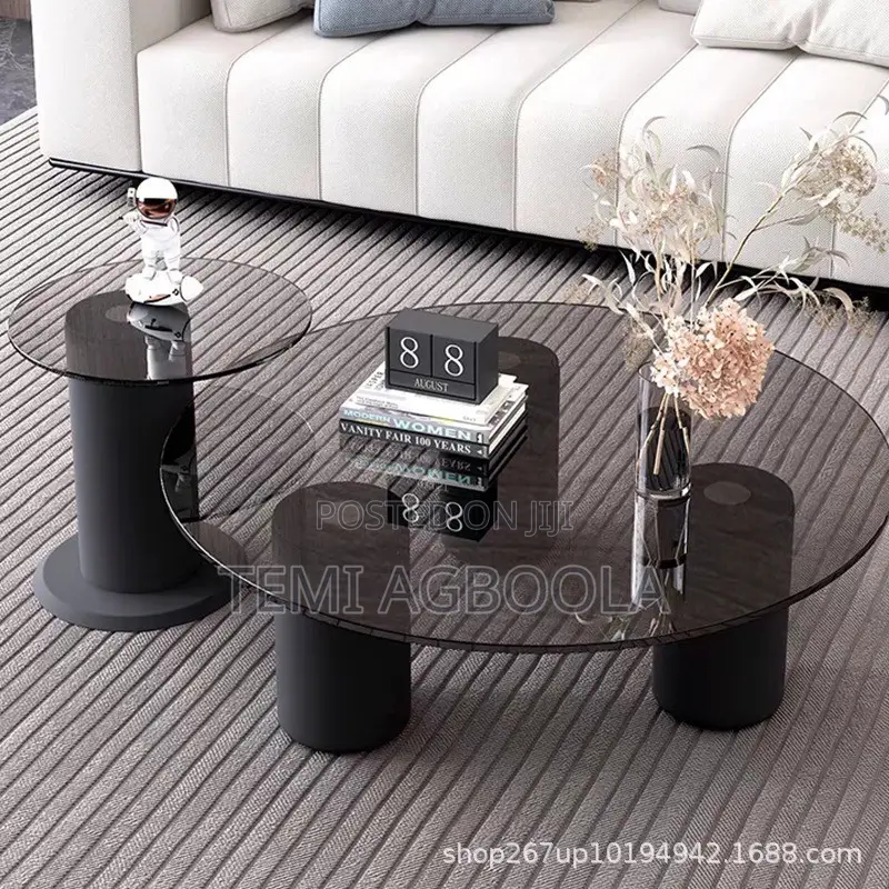 Pillar Glass Twin Table
