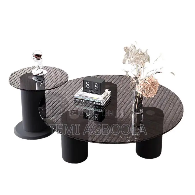 Pillar Glass Twin Table