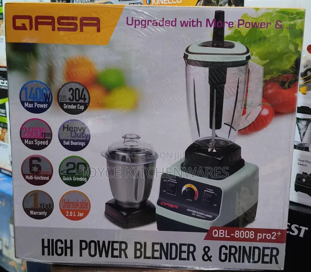 Qasa High Power Blender 1400w Max With Sus Grinder QBL-8008 Pro2+ -
