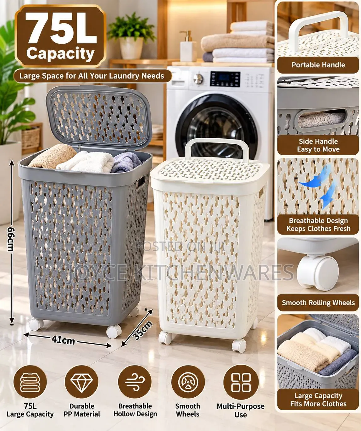 Large Plastic Laundry Basket With Cover