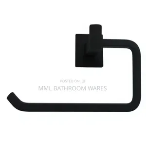 Modern Square Matt Black Wall Mounted Toilet Paper Holder
