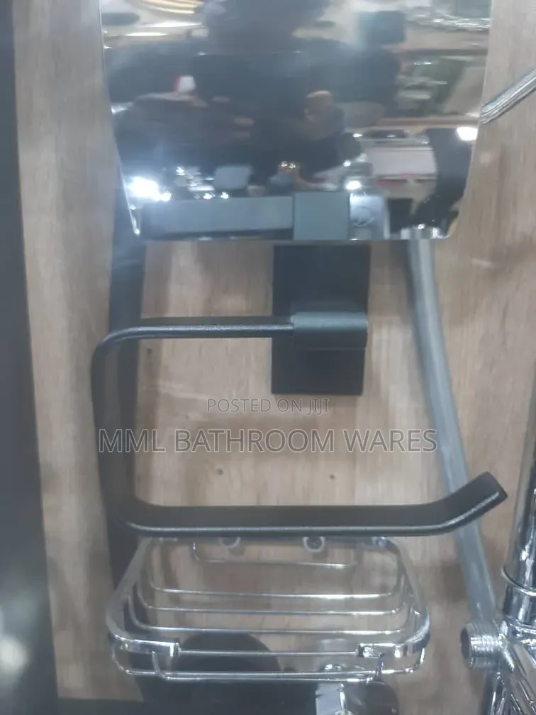 Modern Square Matt Black Wall Mounted Toilet Paper Holder
