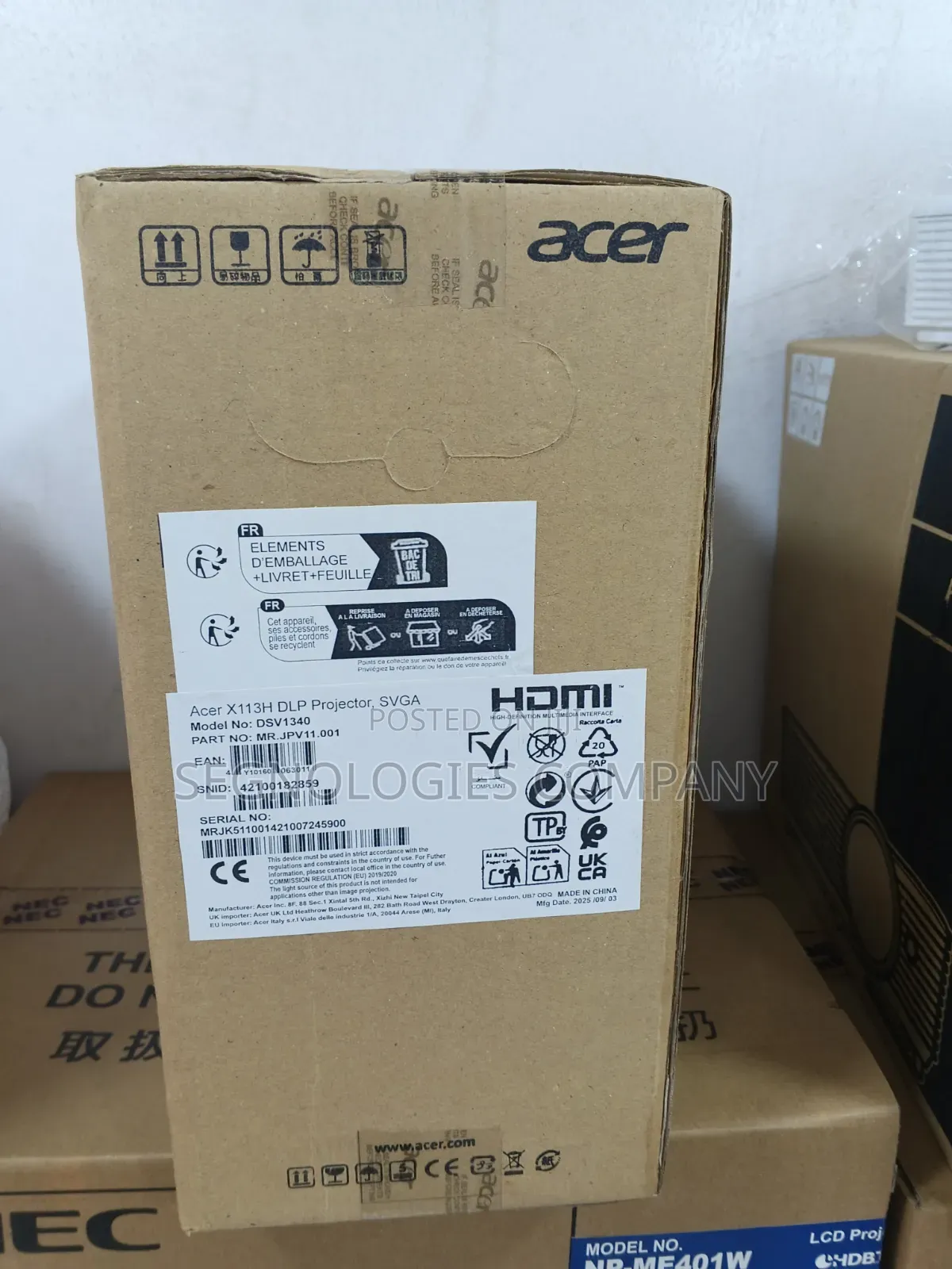 Acer X113H 2800 Lumens 3D Ready DLP Projector