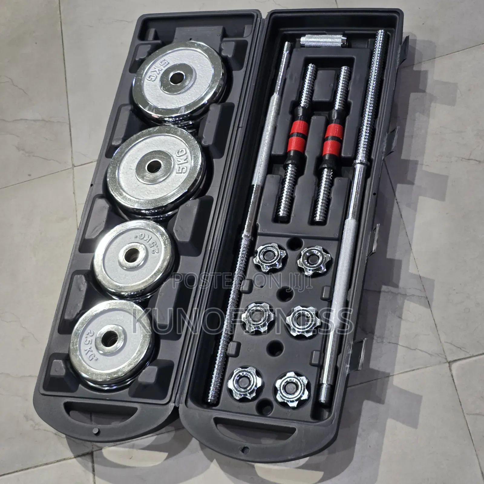 50kg Chrome Barbell and Dumbbell Set