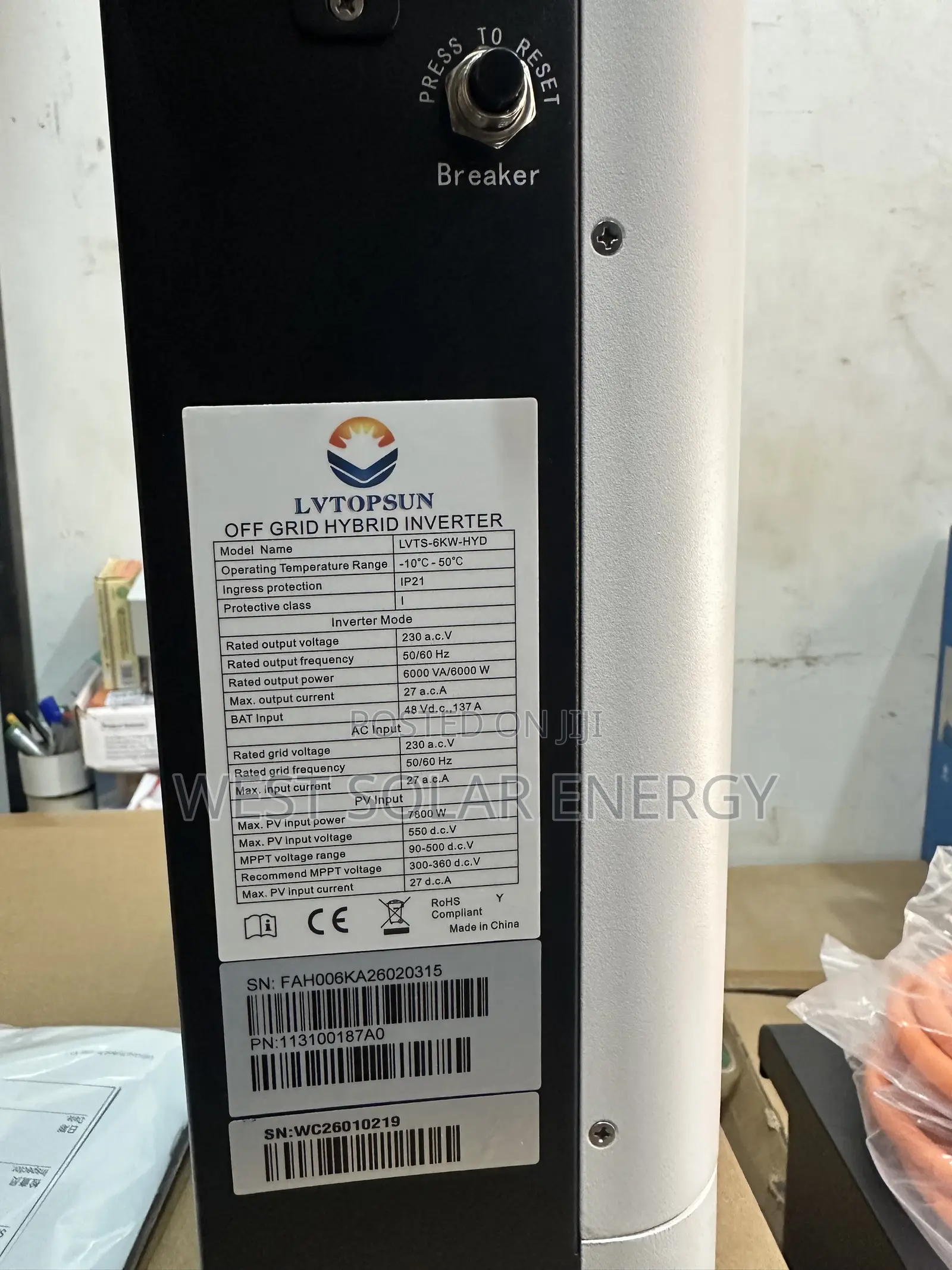 6kva 48v Lvtopsun Hybrid Inverter