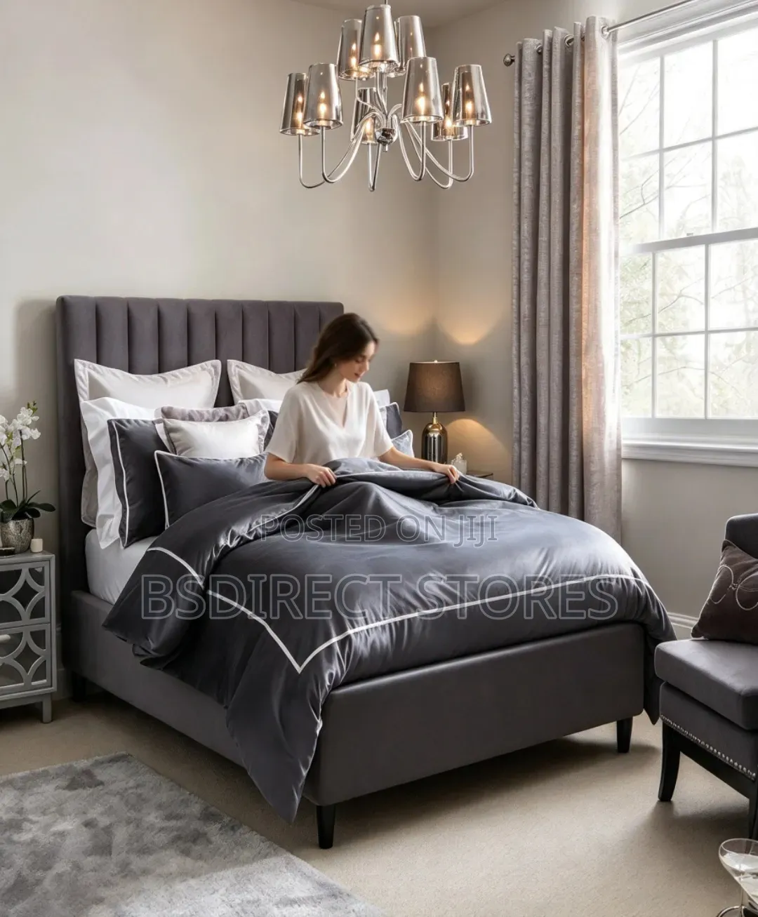 Dunelm Arianna Velvet Grey Duvet Cover and 2 Pillowcase Set