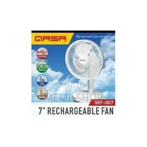 Qasa 7 Inches Rechargeable Table Fan
