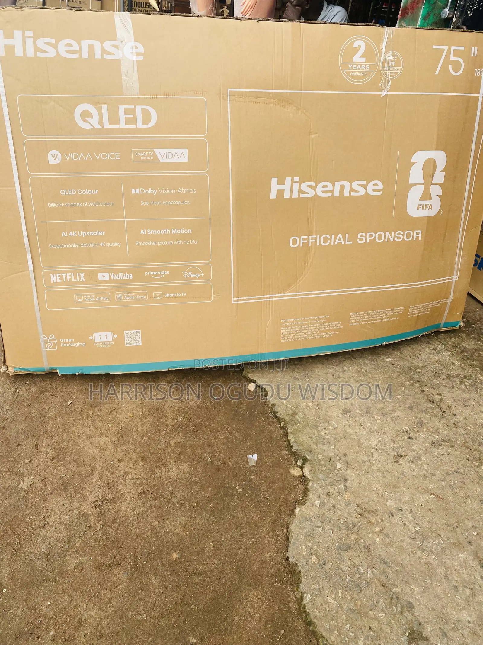 Original Hisense 75” TV for Sale