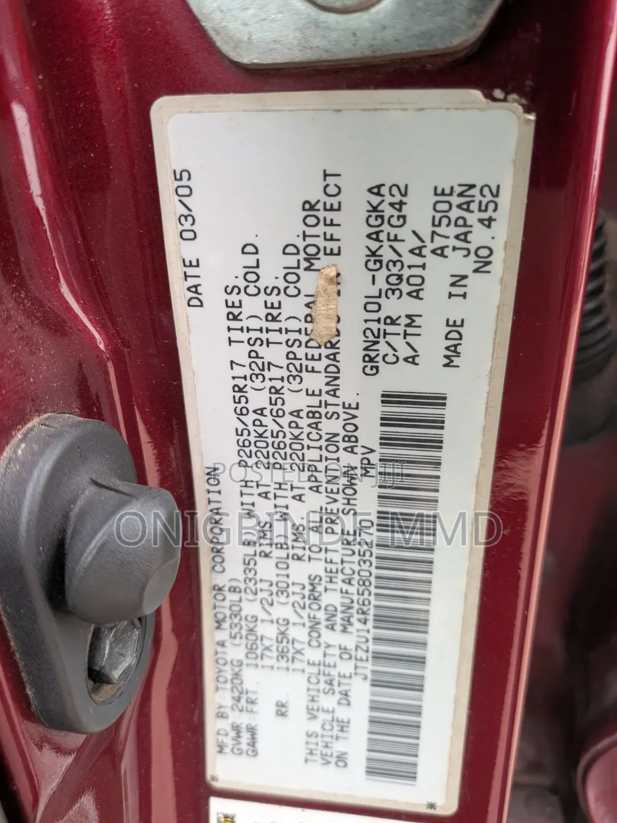 Toyota 4-Runner Sport Edition V6 2005 Red