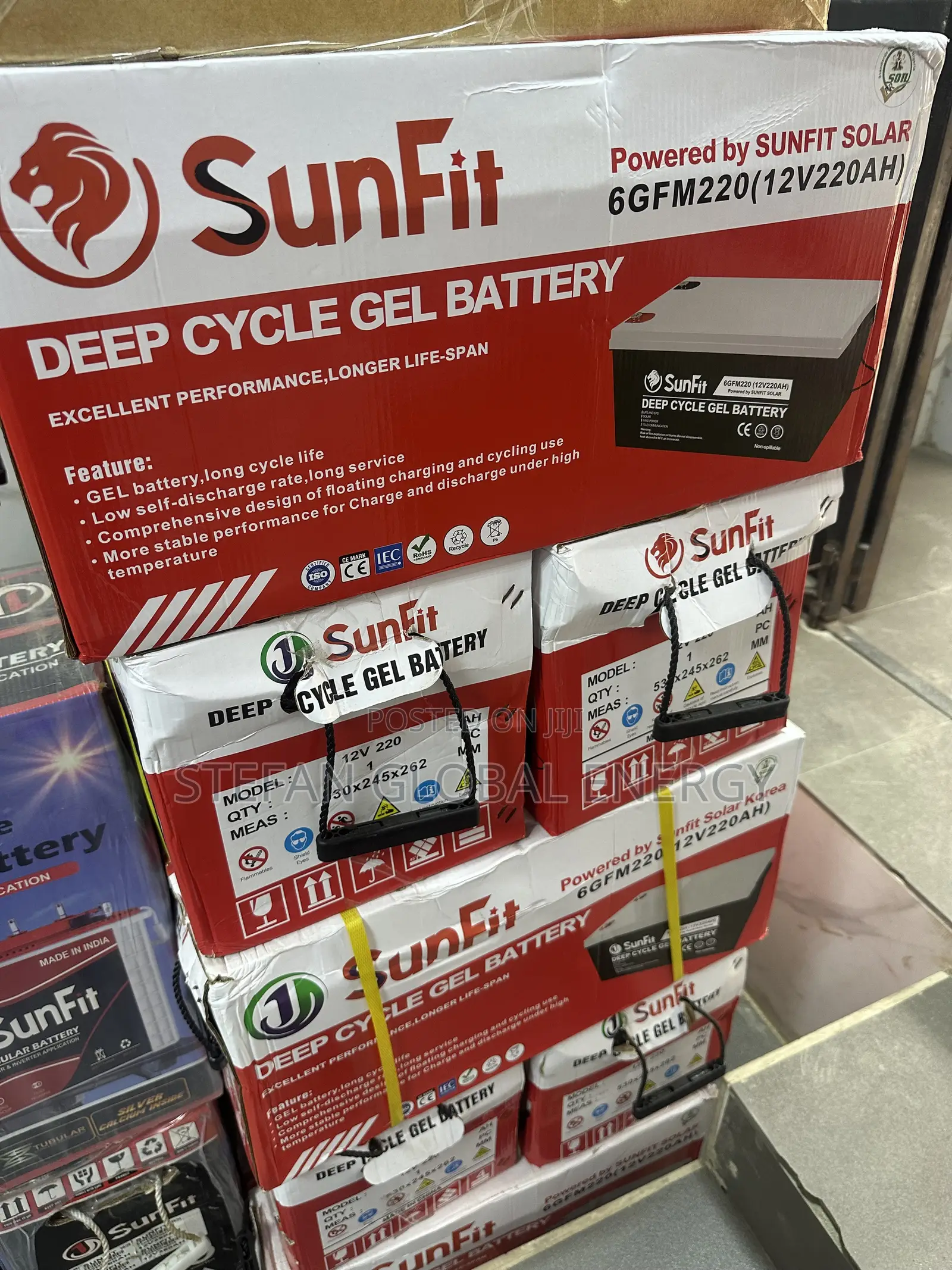 220Ah .12v Sunfit Deep Cycle Gel Battery