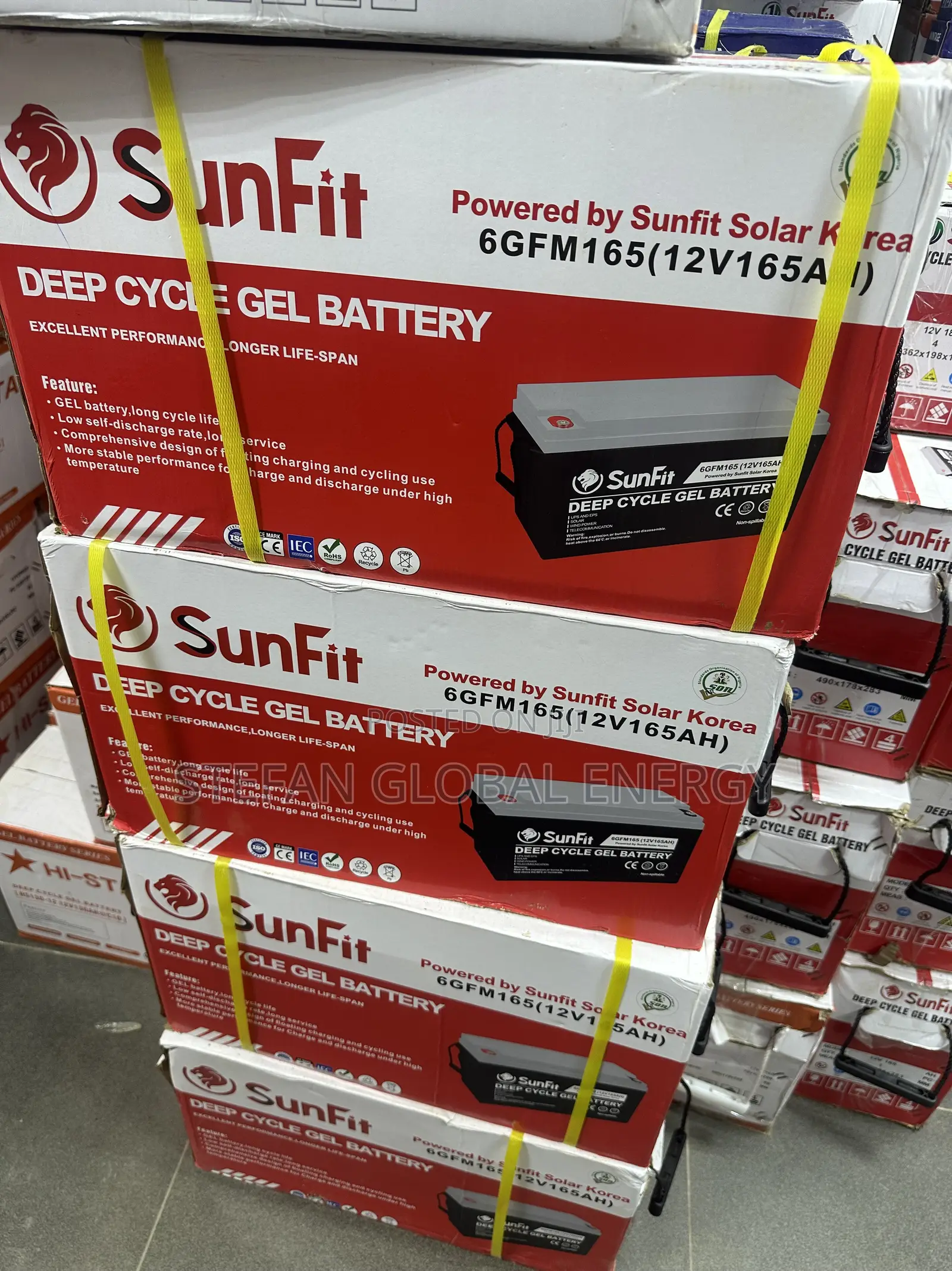 165Ah. 12v Deep Cycle Gel Solar Battery