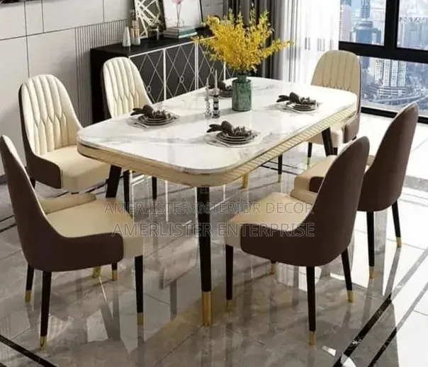 High Quality 6seater Marble Top Dining Set