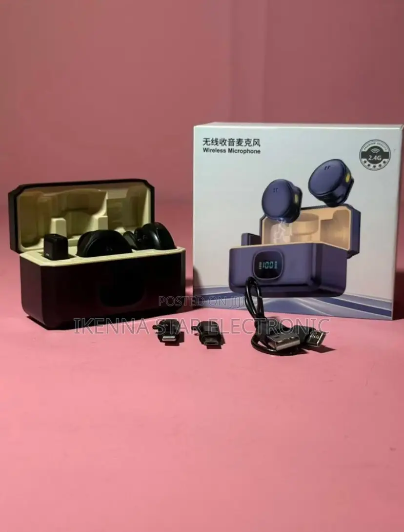 3 iN 1 Wireless Lavalier Mic – 2.4G Clip-on Mic With iPhone, Type-C