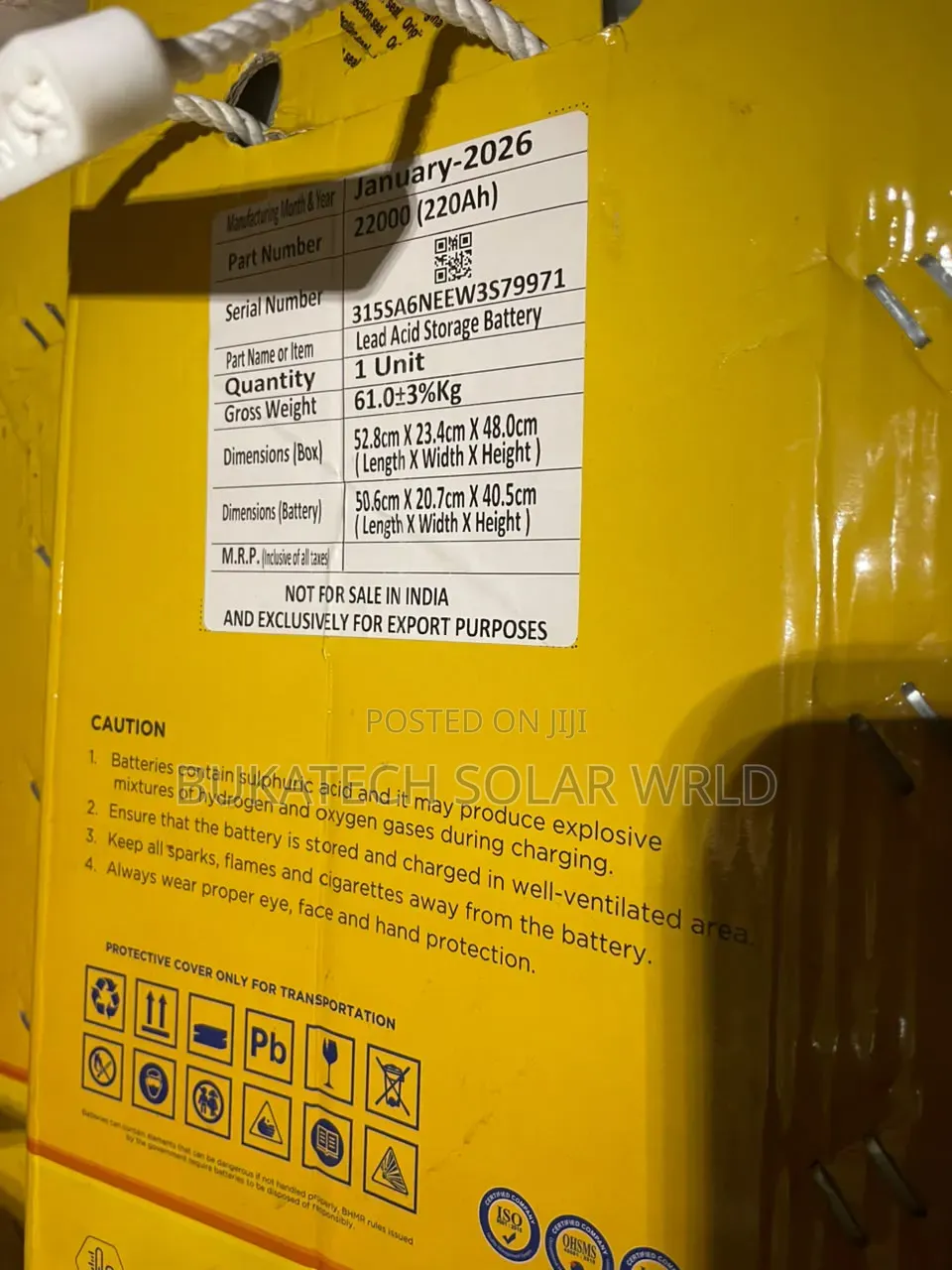 Eastman Energy Tubular Battery