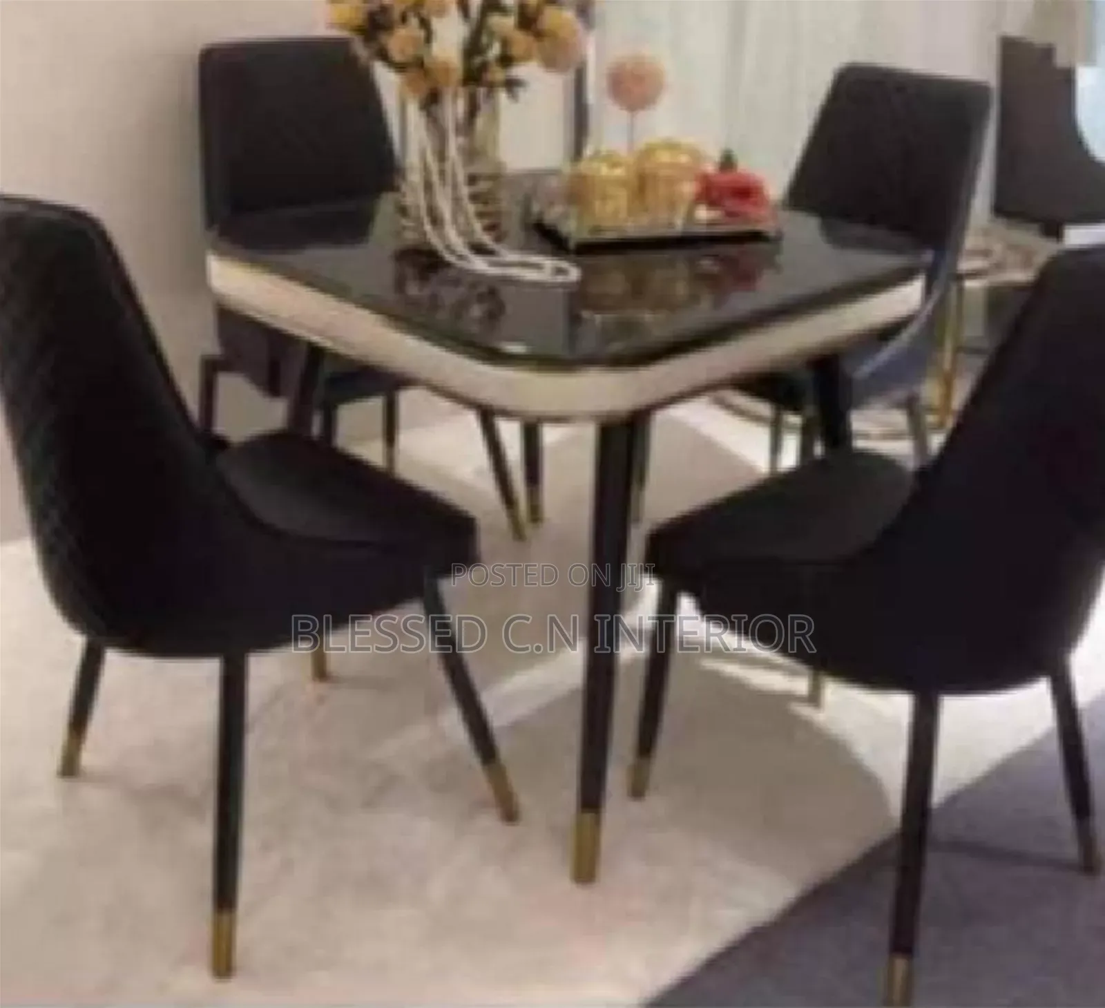 Modern Quality Marble Top Dining Table by 4Seater