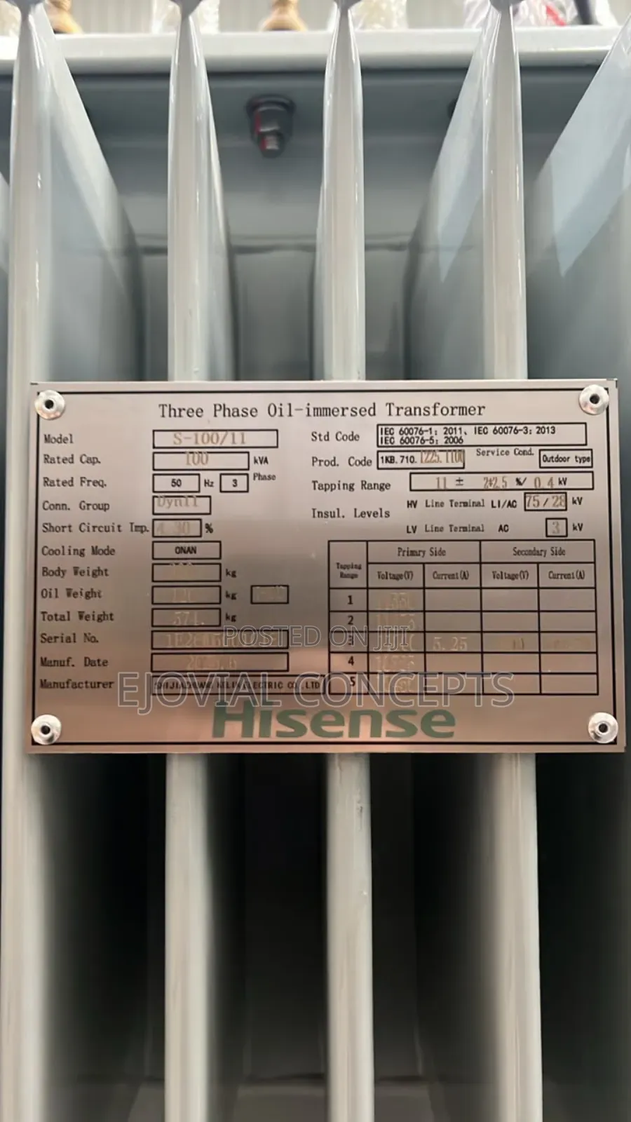 Hisense STEPDOWN/UP 50kva11/0.4kv Transformer