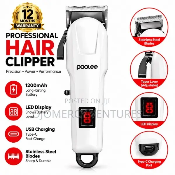 POOLEE Smart Rechargeable Professional Hair Clipper.