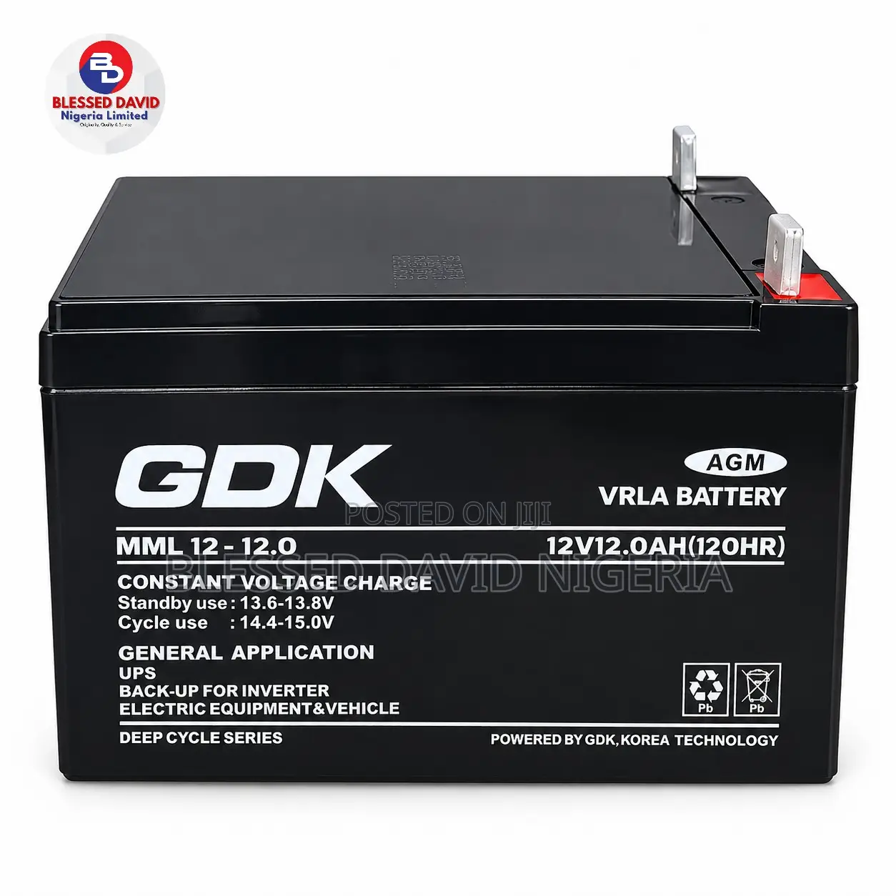 GDK 12V 12Ah Valve Regulated Lead Acid Replacement Battery