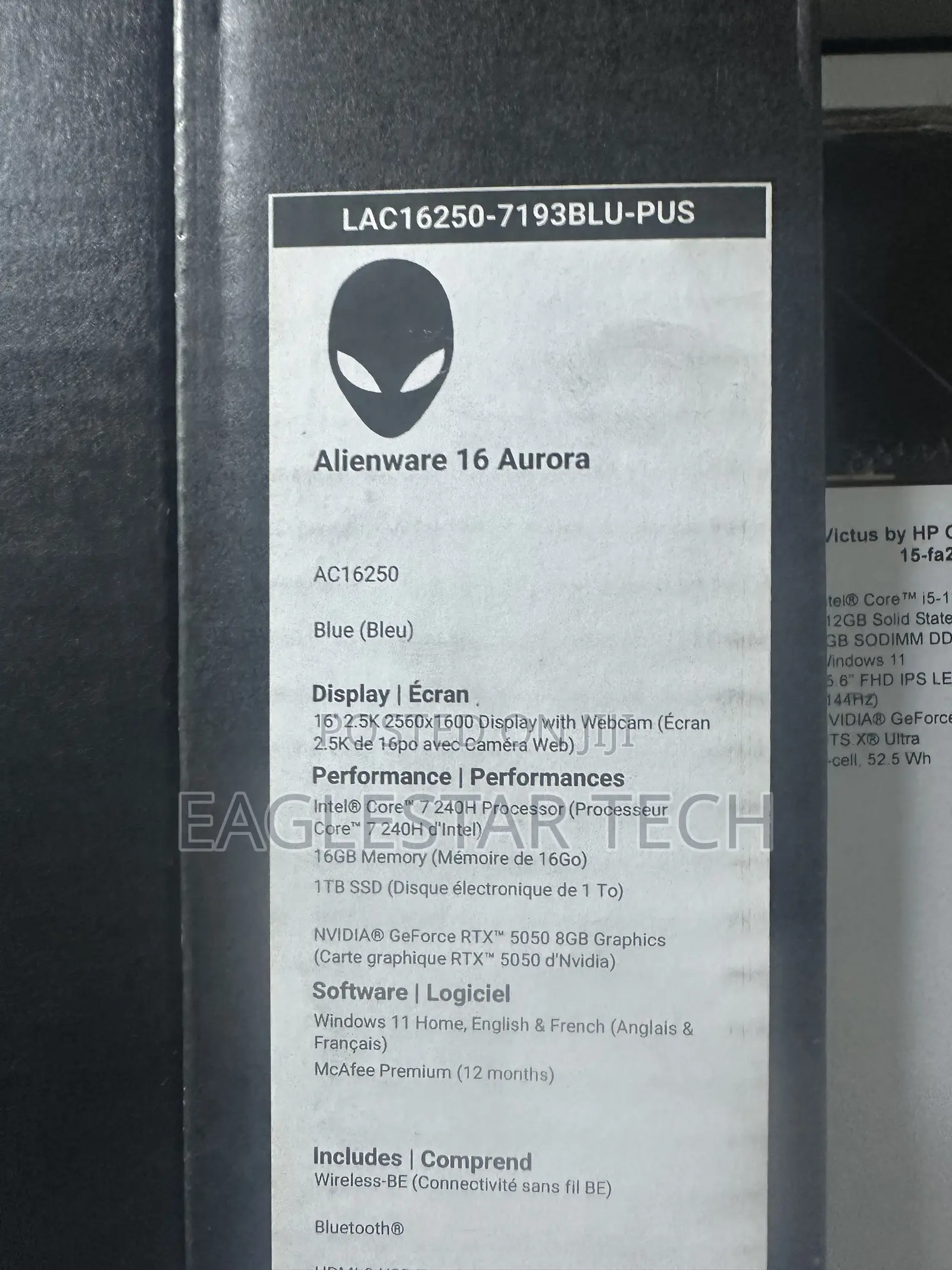 New Laptop Dell Alienware Aurora 16 16GB Intel Core 7 SSD 1T