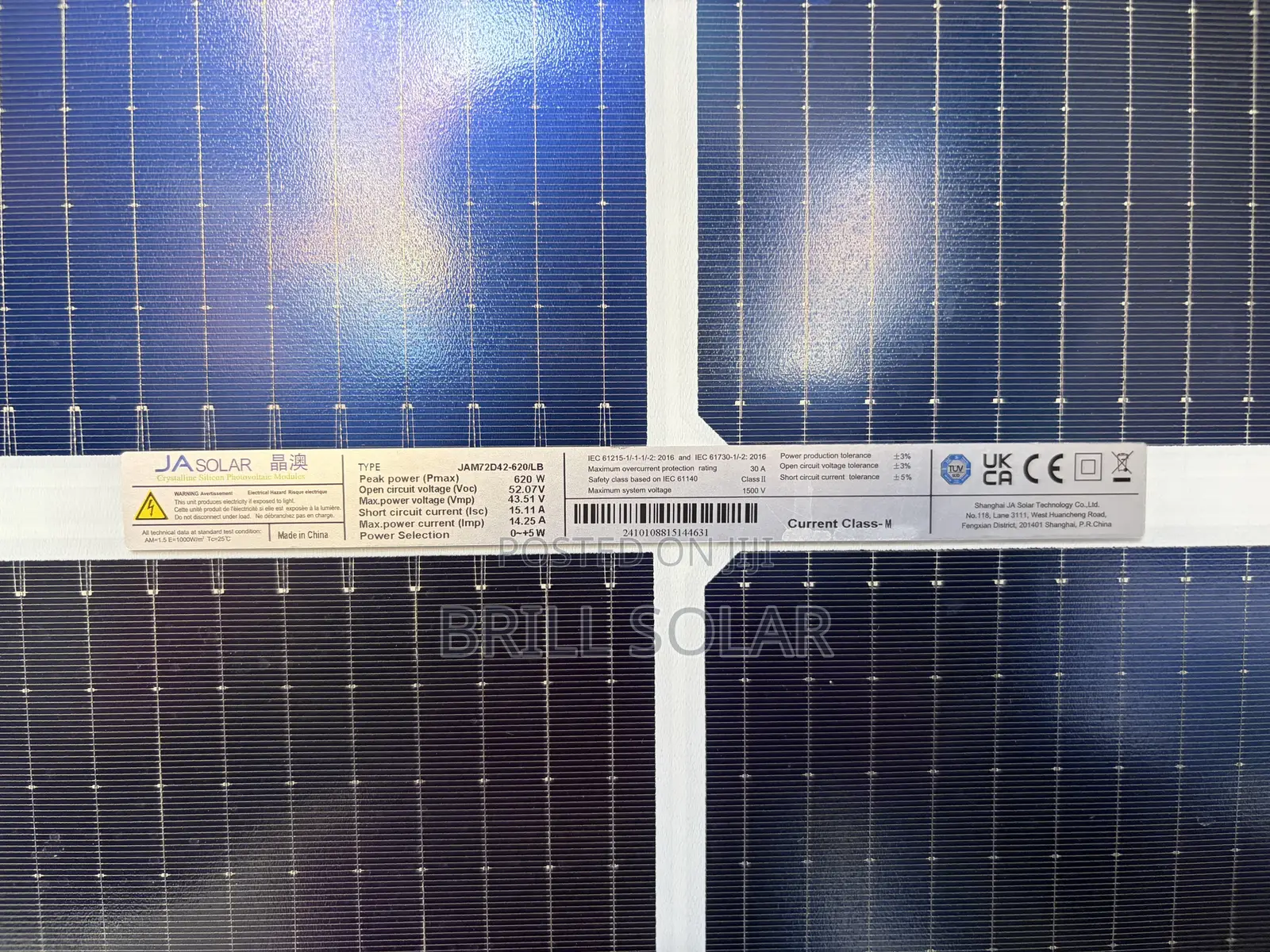 620W JA-SOLAR Bifacial Solar Panel