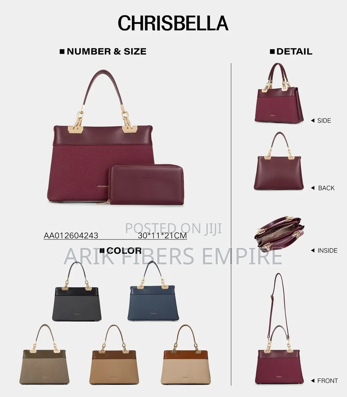 Luxury Chrisbella Original Stock Leather Handbags