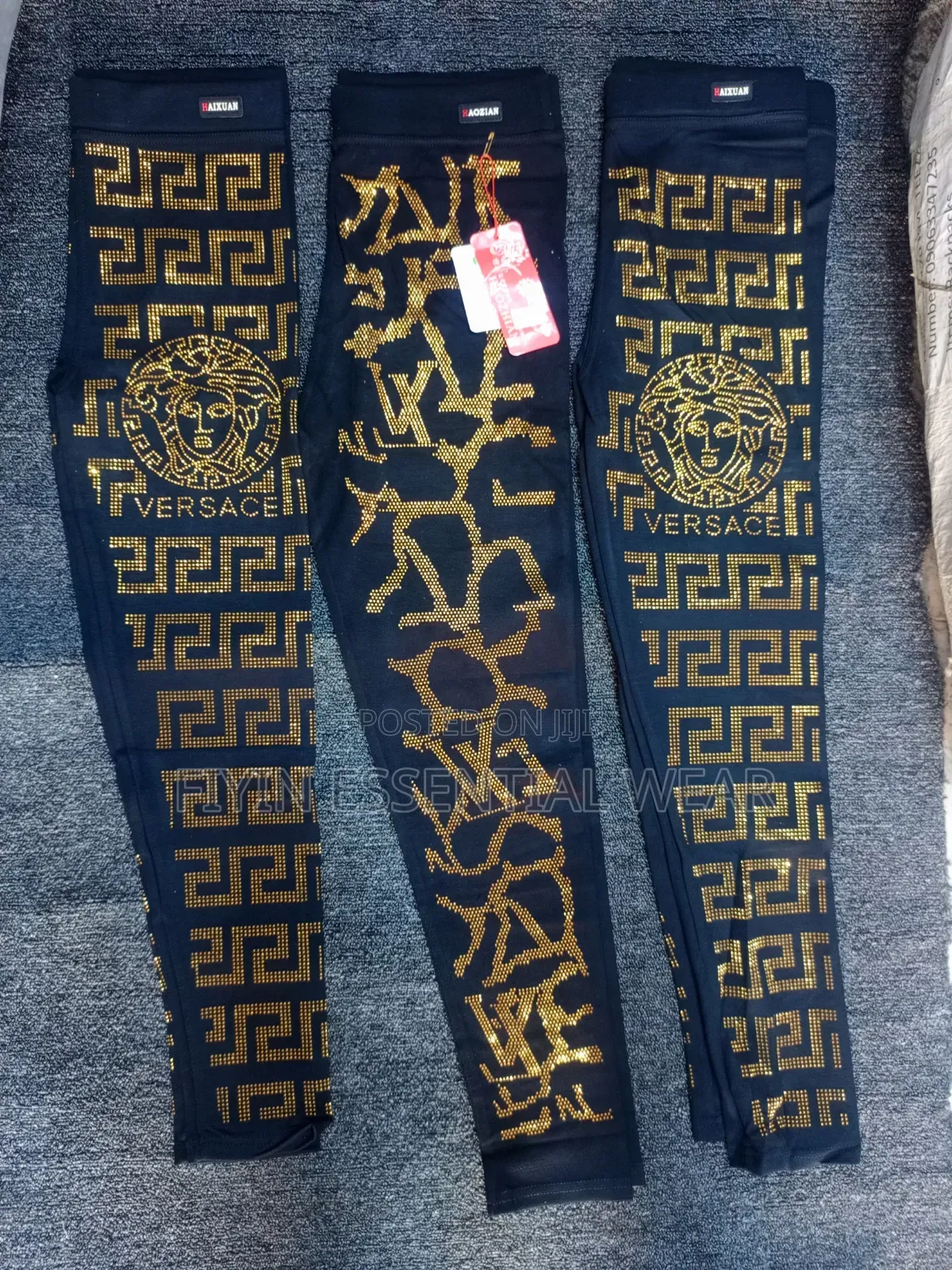 High Quality Black & Gold Statement Leggings