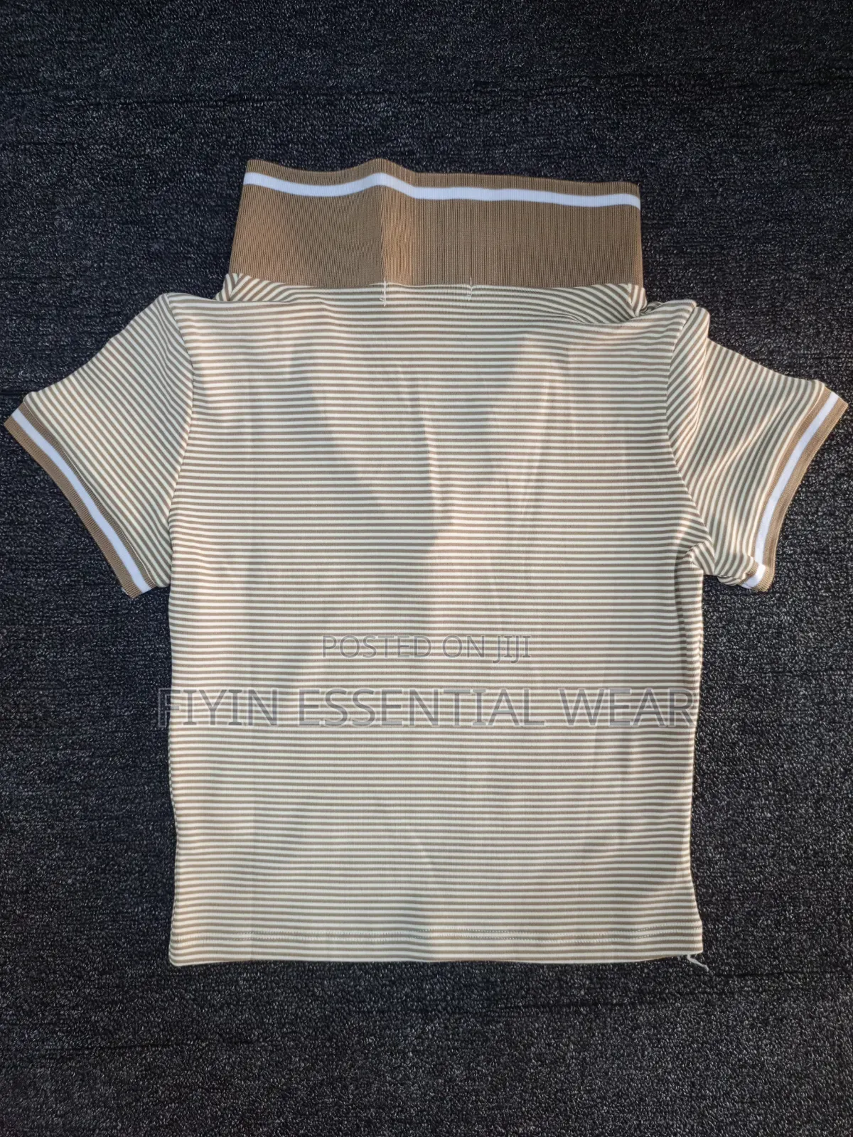 Stylish Striped Collared Top