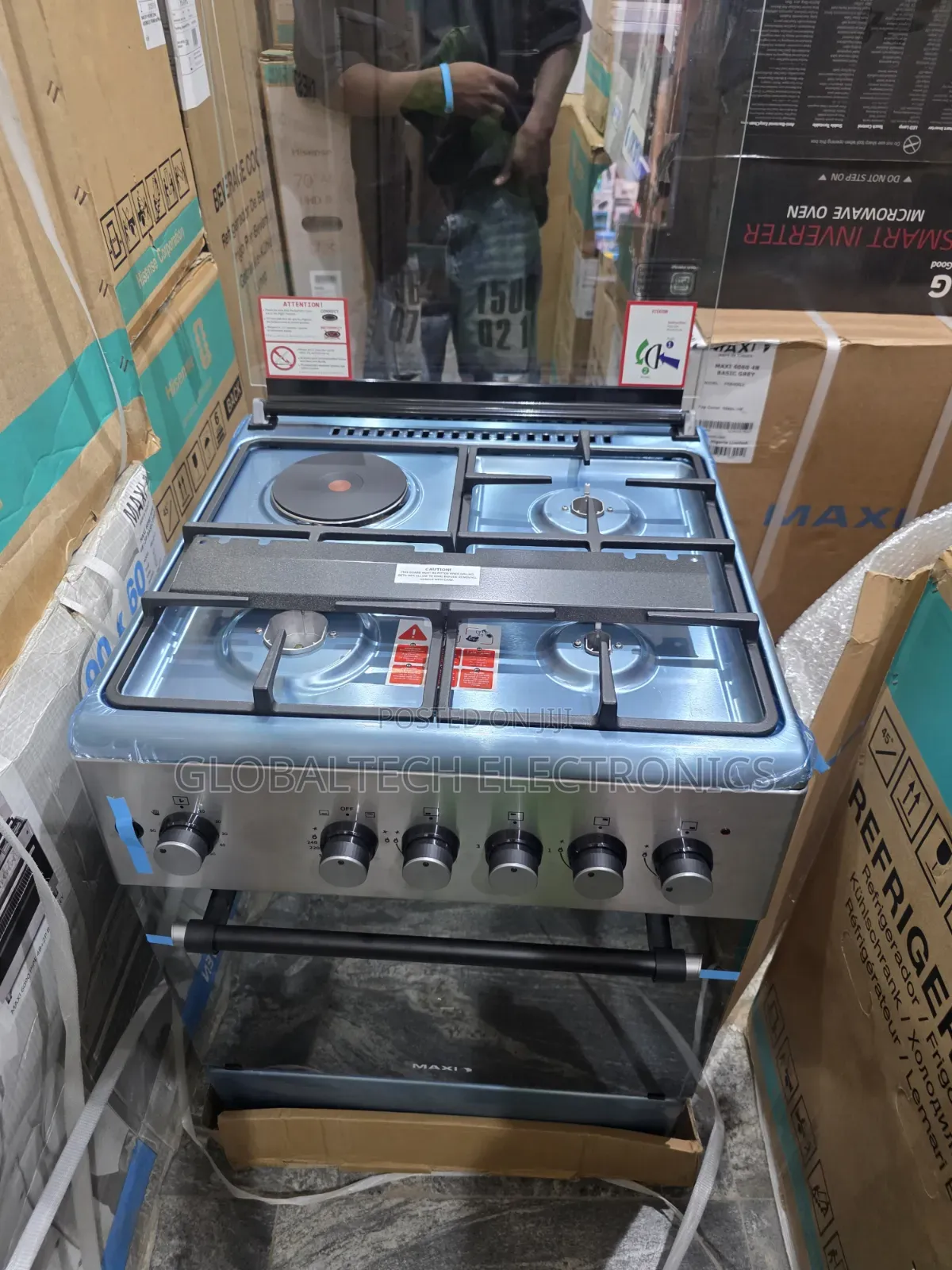 Maxi 6060 3+1 Inox Style Gas Cooker With Oven