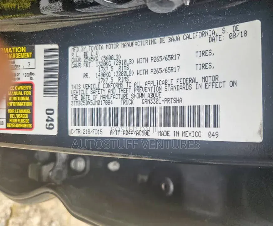 Toyota Tacoma TRD Off Road 2019 Black