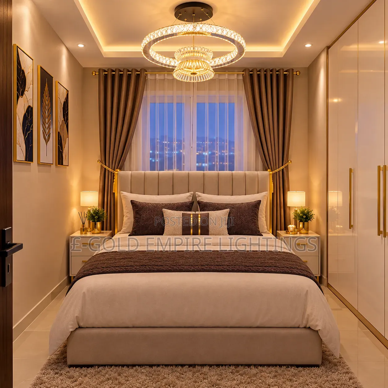Luxury Crystal Ring Chandelier – For Living Room, Bedroom, Kitchen