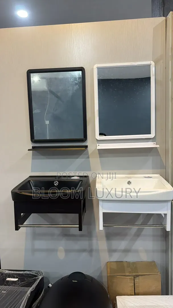 Wall Hung Wash Hand Basin With Mirror/Shelve