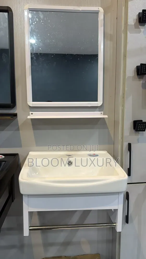 Wall Hung Wash Hand Basin With Mirror/Shelve
