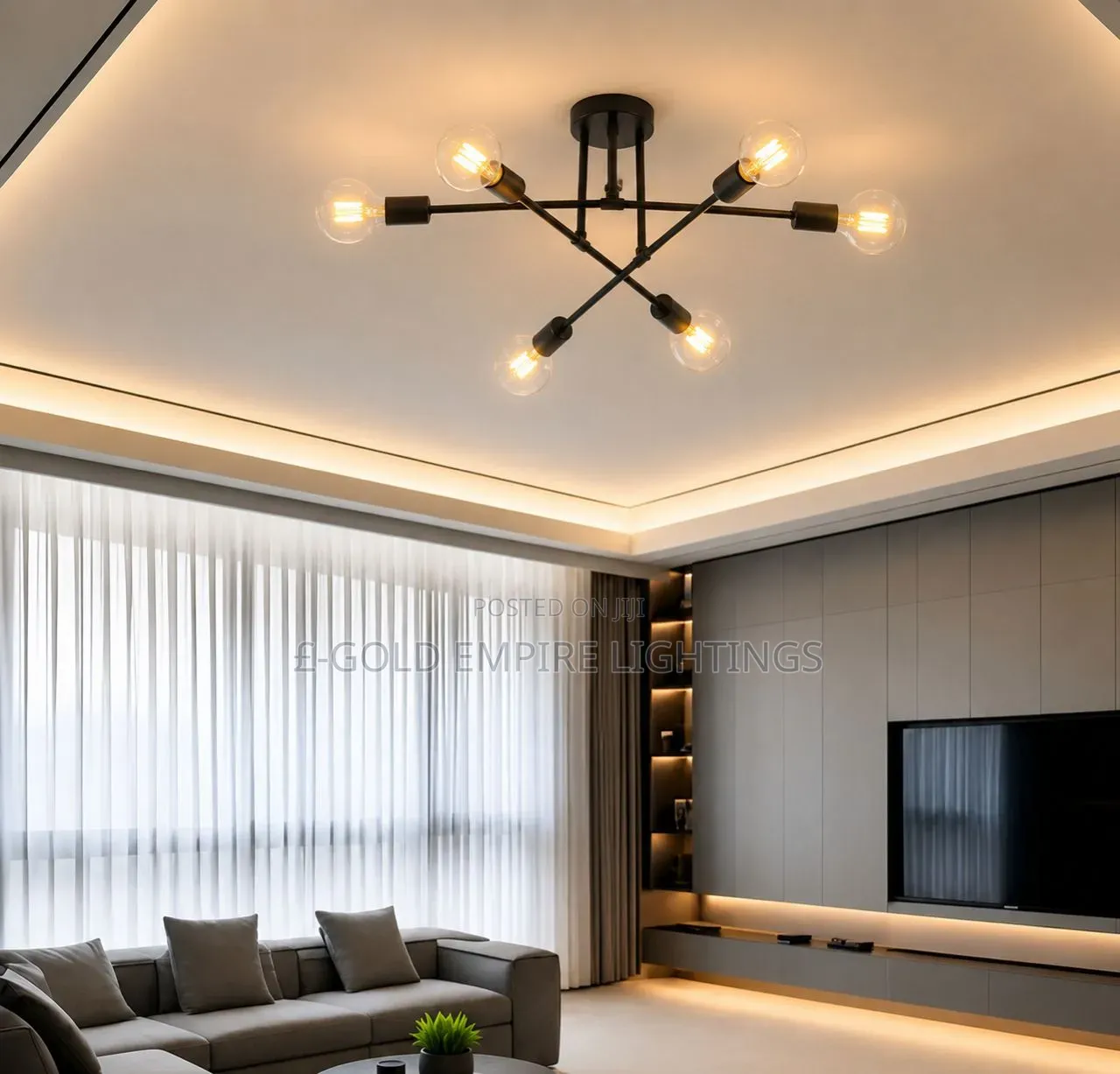 Modern Black 6-Light LuxuryCeiling Light | ContemporaryLED Lighting