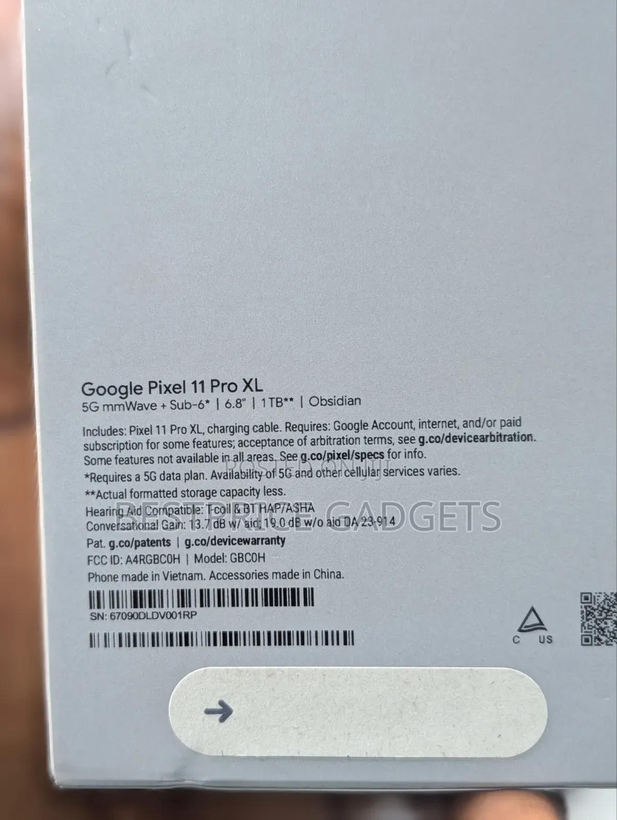 New Google Pixel 11 Pro XL 1 TB Black