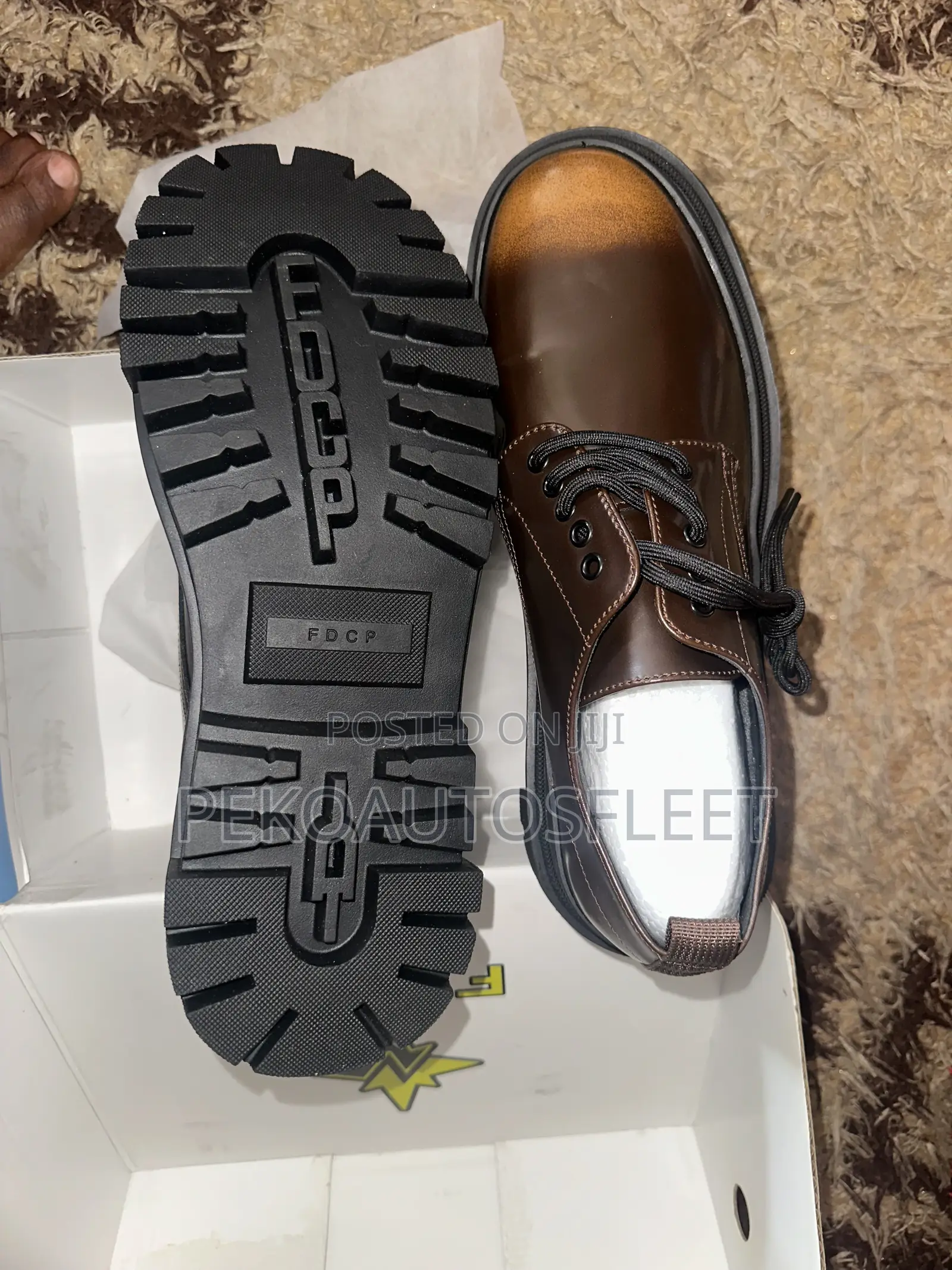 FDCP Men Leather Dress Shoes, Lace Up