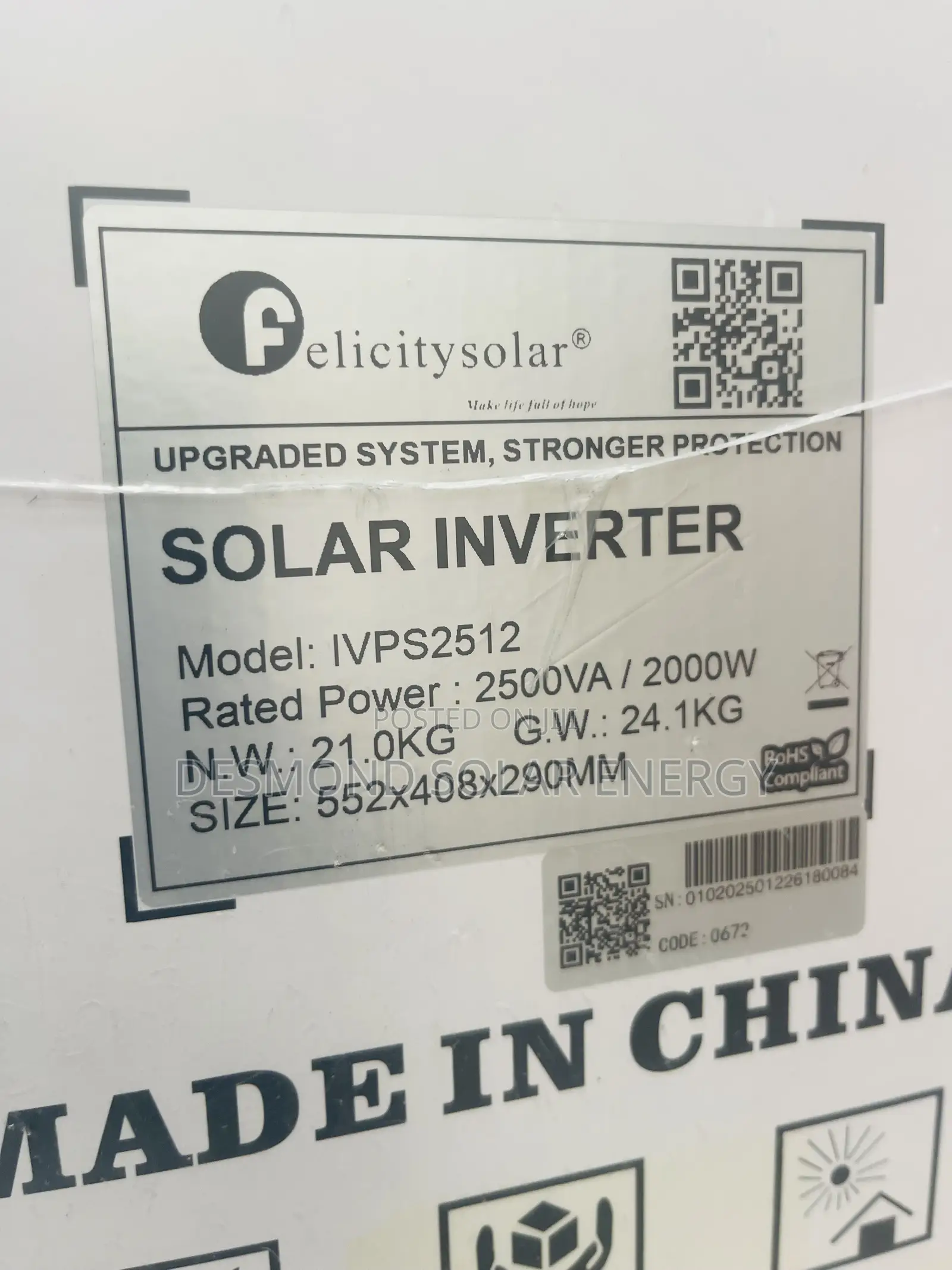 2.5kva 12v Felicity Solar Inverter Is Available Now With Discount