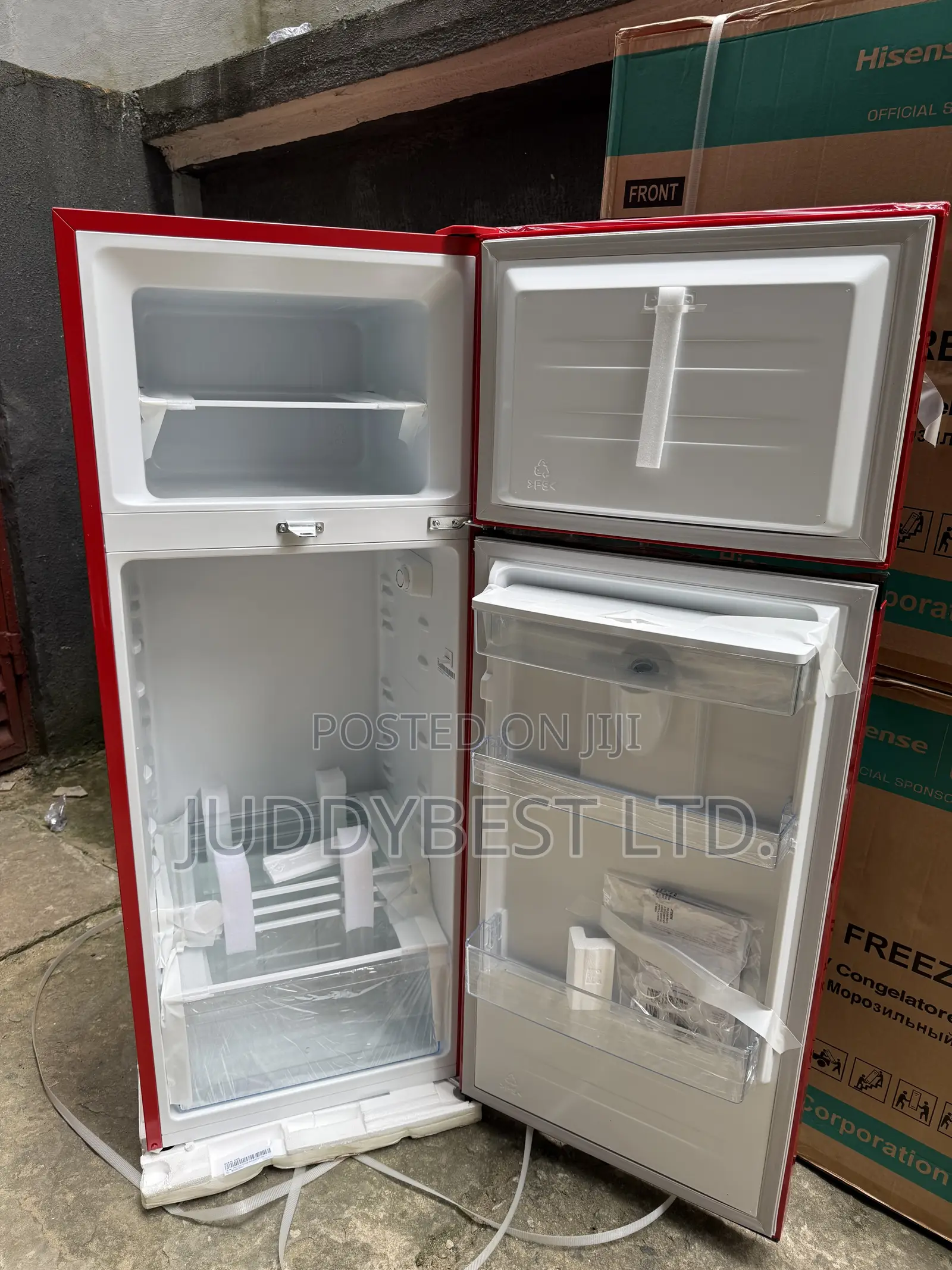 Hisense 205DRB Double Door Refrigerator Red Colour 205L