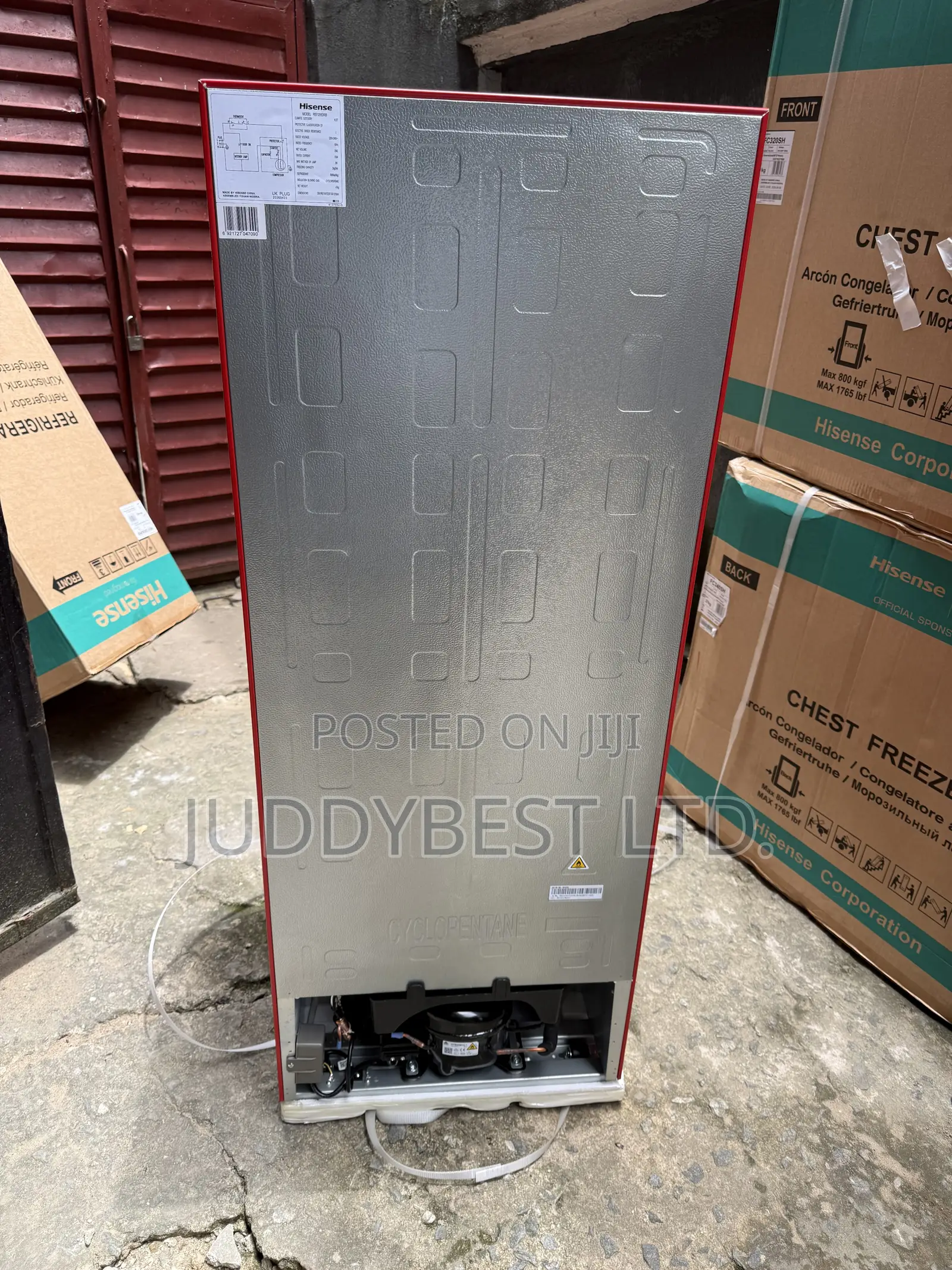 Hisense 205DRB Double Door Refrigerator Red Colour 205L