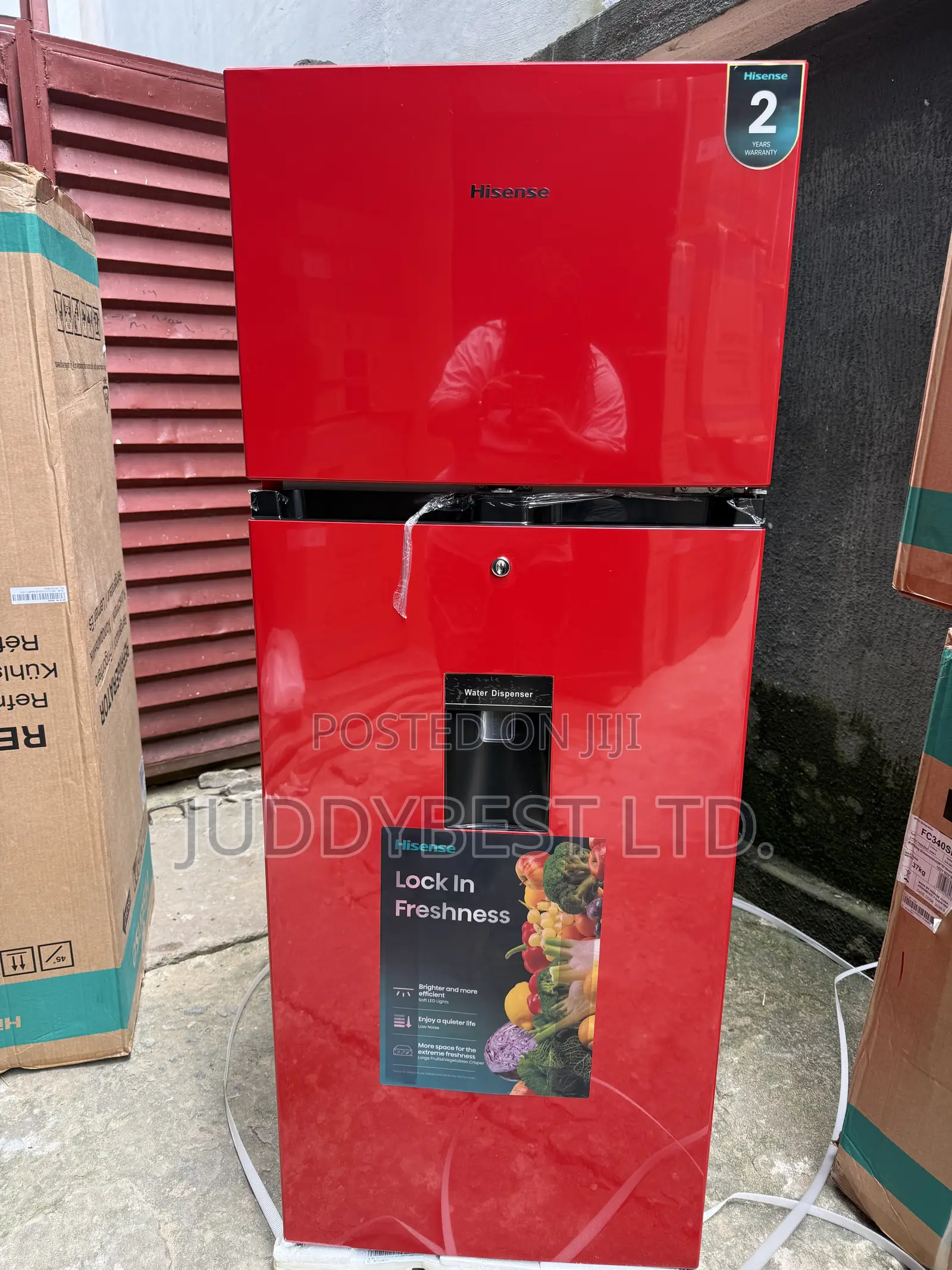 Hisense 205DRB Double Door Refrigerator Red Colour 205L
