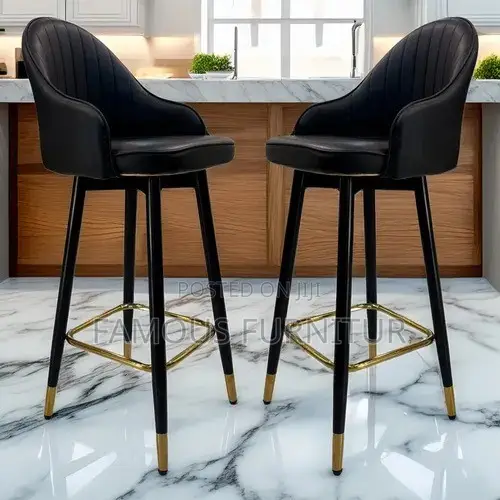 Leather 360° Swivel Counter Height Bar Stools, With Back and Footrest