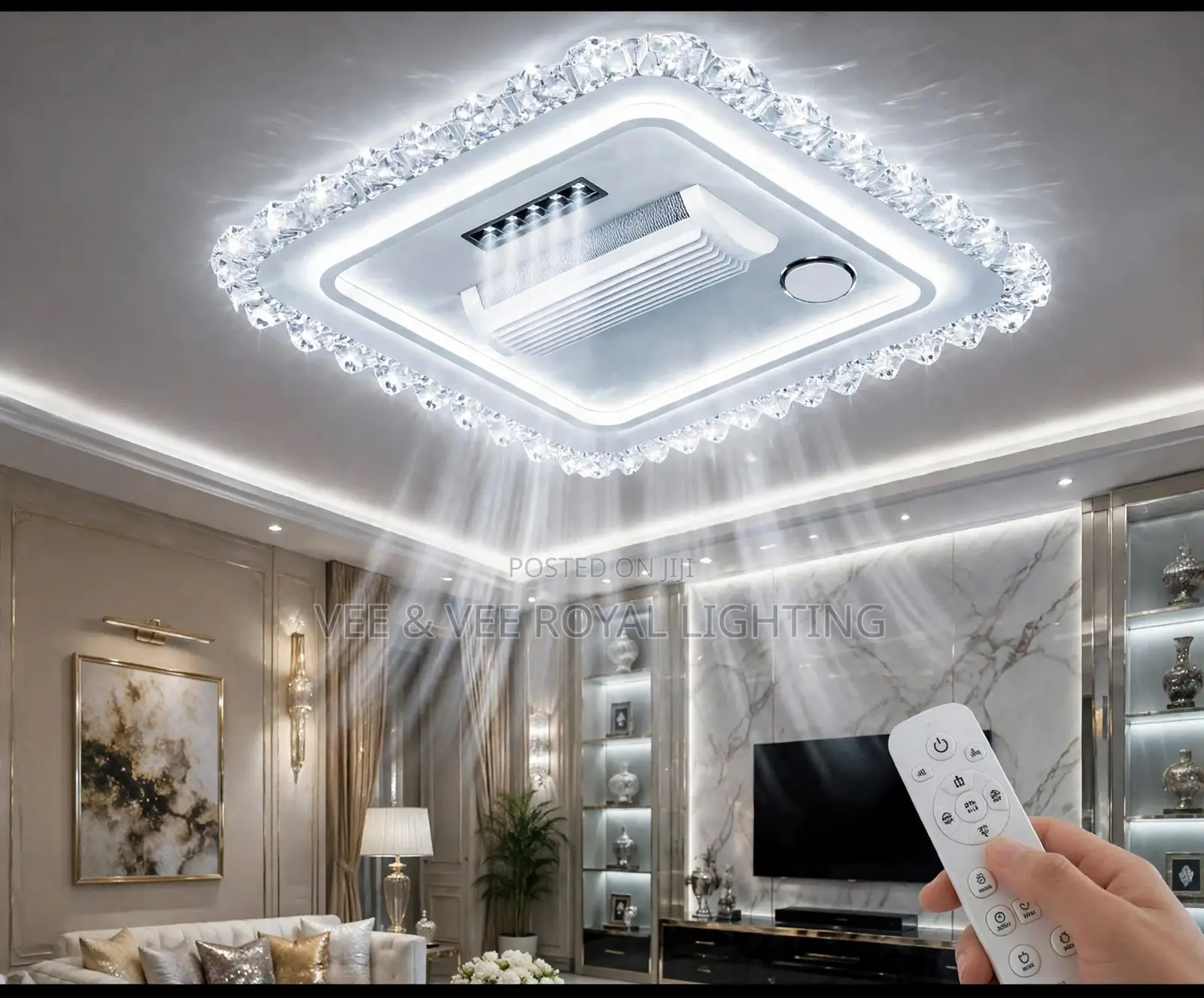 AC Fan Light With Remote and Bluetooth-for Living Room, Bedroom, Hotel