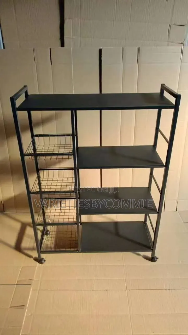 4 Layers Multi Functional Iron Rack With Basket